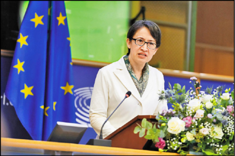 副總統蕭美琴7日出席於歐洲議會舉辦的IPAC年會。（美聯社檔案照）