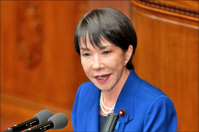 高市早苗認為，台灣突發事態可能構成日本自衛隊「集體防衛」需求，引發中國強烈反應，台灣也有中國國民黨人隔海唱和。（法新社檔案照）