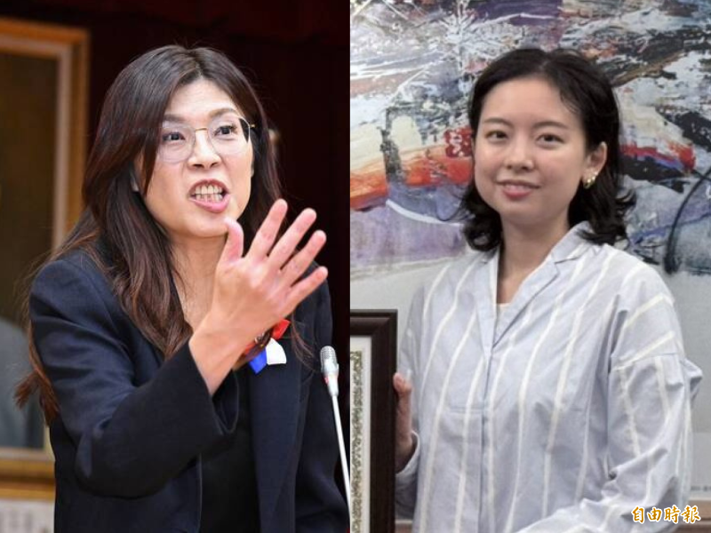 台美作家金翎（右）日前在加拿大演講時讚許台灣的民主制度；而國民黨主席鄭麗文（左）卻說，台灣的民主岌岌可危。（資料照，本報合成）