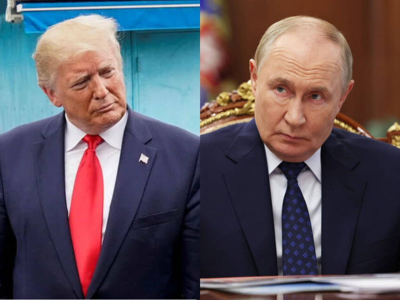 儘管美國總統川普（左）對俄羅斯及其總統普廷（右）有些惱火不耐，但在惱火中還對普廷帶有「敬意」。（圖取自路透、美聯社，本報合成）