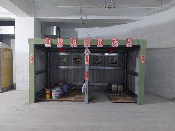 可燃建材要集中存放在指定安全區域，並遠離熱源。（北市勞動局提供）