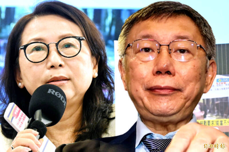 檢調偵辦台灣新住民發展協會名譽理事長徐春鶯（左）涉反滲透法等案，發現她涉受中國指示，替民眾黨總統候選人柯文哲（右）站台、造勢、宣傳支持。（資料照）