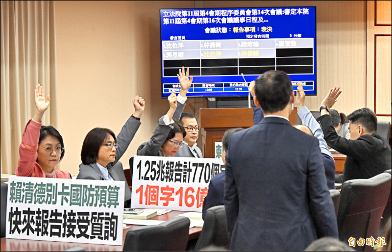 藍白昨第5度封殺國防特別預算。（記者劉信德攝）