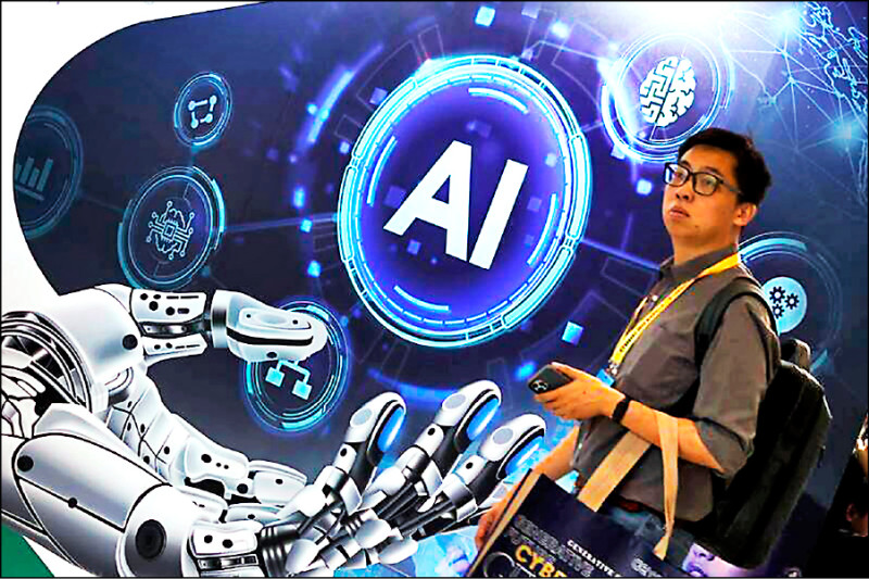 台灣若要從去年的全球第十六名在三年內推進到前五名，必須立下明確AI行動目標，以去年躍升五名作為標竿，將每年提升五個名次作為基準。示意圖。（歐新社檔案照）