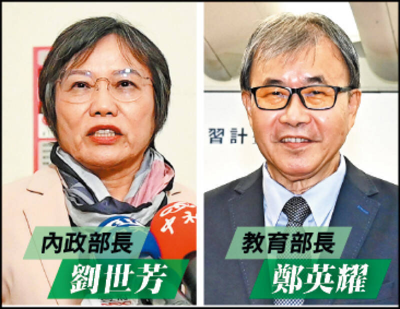 中國國台辦將內政部長劉世芳、教育部長鄭英耀，列入「台獨頑固份子」清單，揚言實施懲戒。（資料照）
