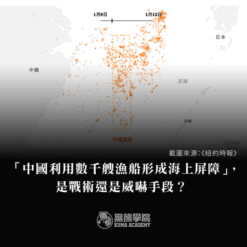 黑熊學院》中國利用數千艘漁船形成海上屏障，是戰術還是威嚇手段
