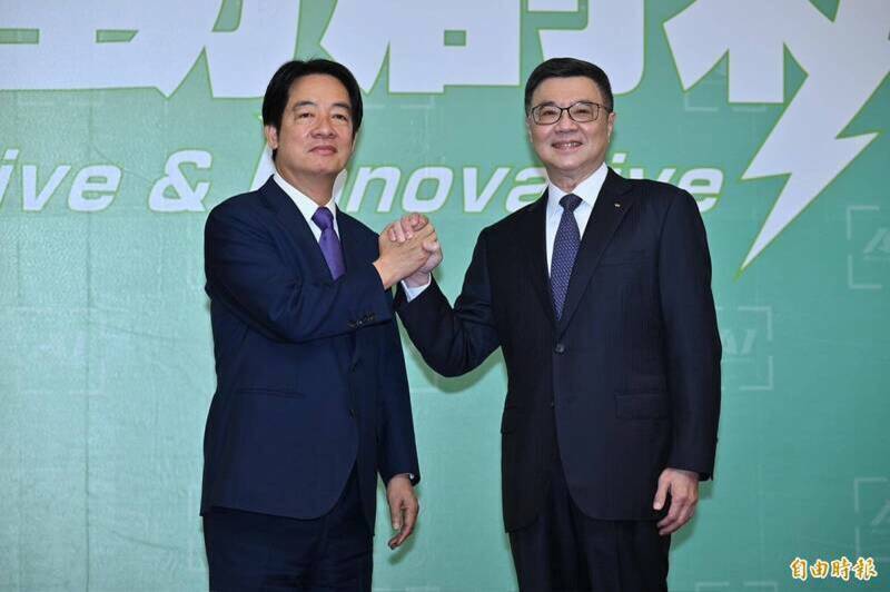 台美關稅談判的結果，也反映在民眾對賴清德（左）、卓榮泰（右）及民進黨的滿意度上。（資料照）