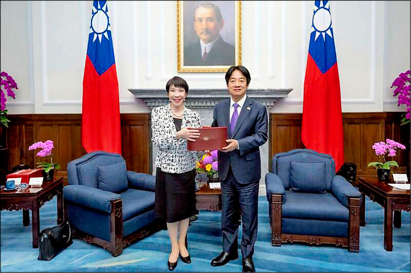 日本首相高市早苗去年曾以眾議員身分率團訪台，並在總統府會見賴清德總統。（資料照，總統府提供）