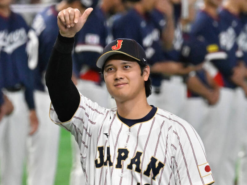 目前效力美職道奇，披上日本國家戰袍的大谷翔平。（資料照）