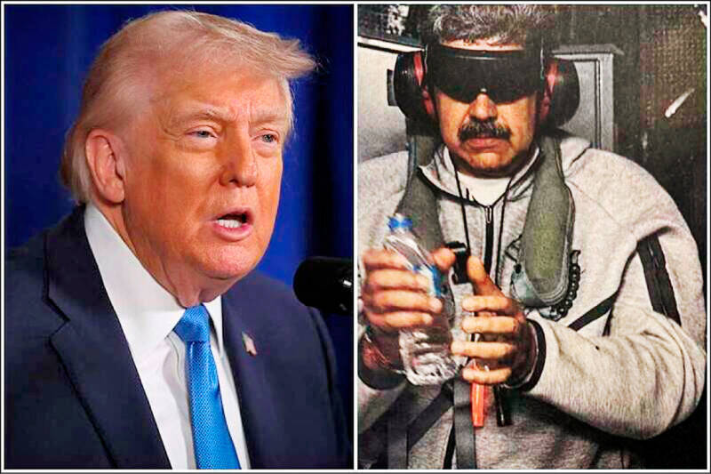 美國推翻委內瑞拉左翼獨裁領導人馬杜羅（Nicolas Maduro）。（路透檔案照，本報合成）