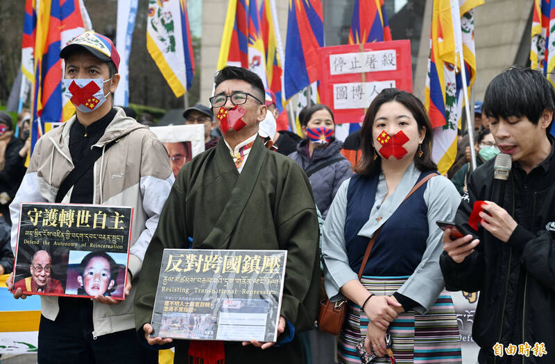 圖伯特（西藏）抗暴67週年大遊行，人權團體籲台灣人一起反對中共跨國鎮壓。（資料照）