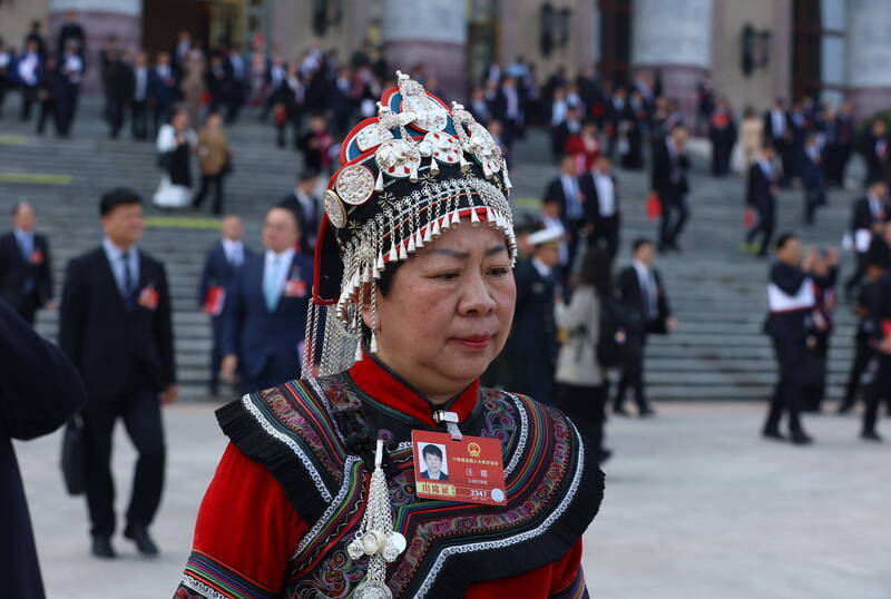 中國全國人大會議通過「民族團結進步促進法」，企圖挑戰「民族團結」者恐被扣上分離主義分子的帽子，遭法律制裁。（歐新社檔案照）