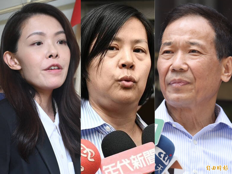 李貞秀（中）近日罵台北市議員鍾小平（右）是狗，又踢爆新竹市長高虹安（左）拿了柯文哲700萬，實屬中共鬥爭文化的現象。（資料照，本報合成）