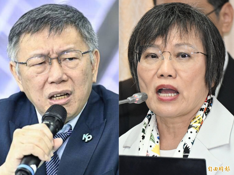 內政部長劉世芳（右）日前在內政委員會中拒絕接受民眾黨中配立委李貞秀的質詢，引發民眾黨前主席柯文哲（左）不滿，柯更怒斥劉世芳是「納粹德國」。（資料照）