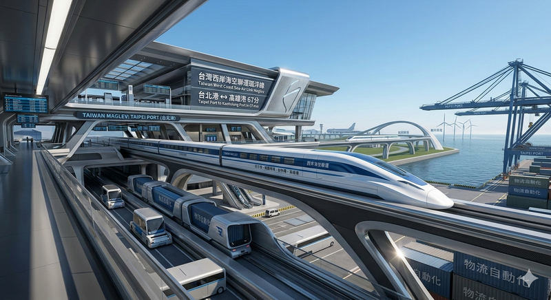 在第二高鐵（N700ST）的網格戰略中，淡海與八里（台北港）將從路網的末端，翻身成為北台灣AI廊道的「北方門戶」。（作者提供）