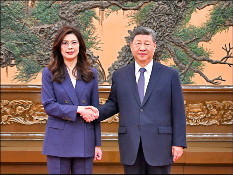 4月10日的「鄭習會」，習近平強調「國土不可分、國家不可亂、民族不可散、文明不可斷」。（歐新社檔案照）