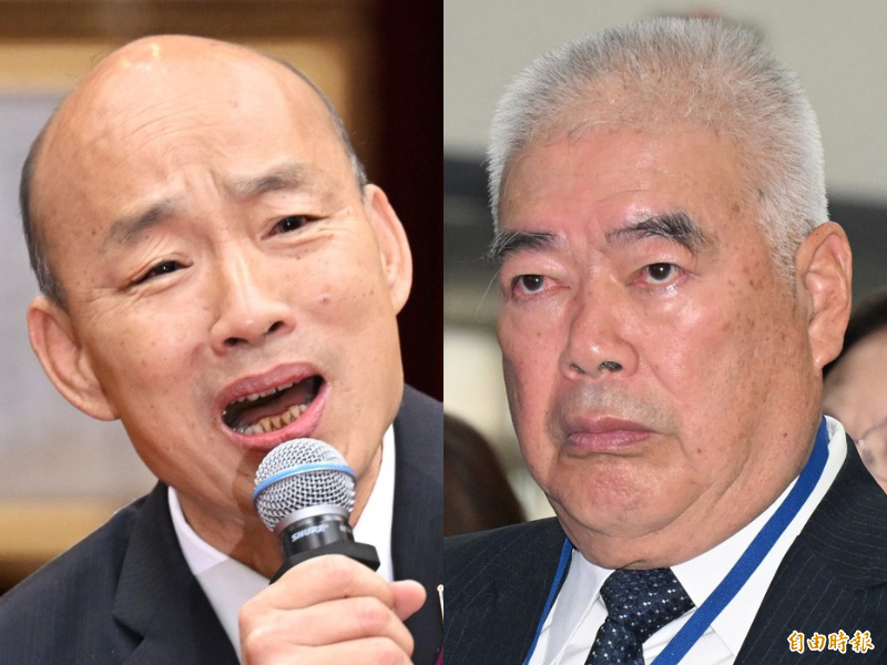 國民黨副主席季麟連（右）不滿立法院長韓國瑜（左）傾向支持「8千億」版本軍購，而非黨中央力推的「3800億+N」，在中常會上以黃復興主委身分批其「賣黨求榮」，揚言建請開除黨籍。（資料照，本報合成）