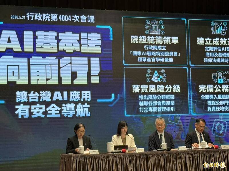 行政院成立國家人工智慧戰略特別委員會，AI治理升到院級協調，政府更要把跨部會分工轉成人民看得懂的責任程序。（資料照）
