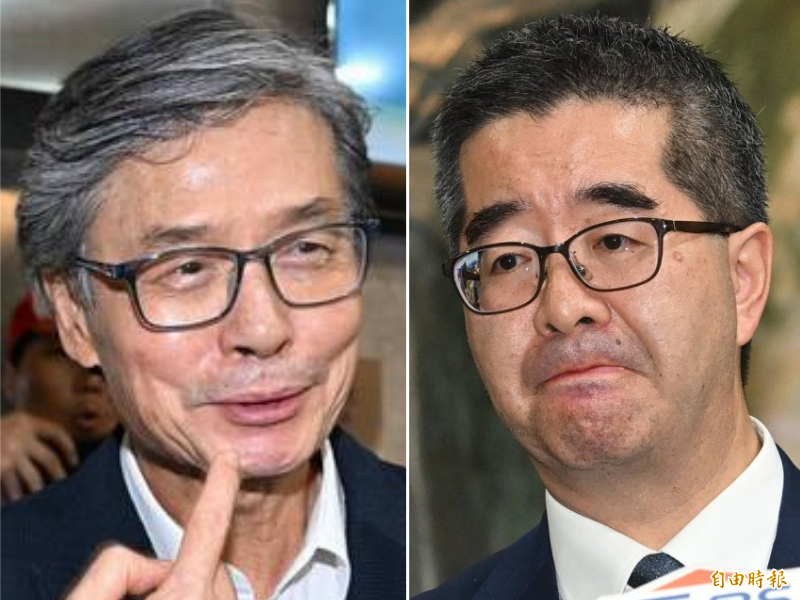 前國安會秘書長金溥聰（左）開撕前馬英九基金會執行長蕭旭岑（右）。（資料照，本報合成）