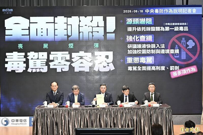 吸毒駕車嚴重影響治安，行政院祭出一連串策略，包含全國警方啟動鐵腕查緝，將依托咪酯提升為第一級毒品。（資料照）