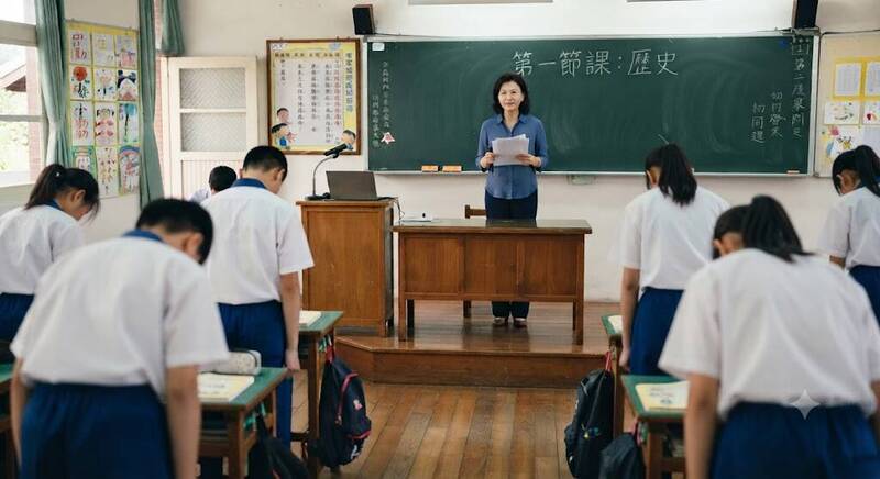 近期社會再度討論是否恢復課前起立敬禮的傳統。示意圖。（本報製圖）
