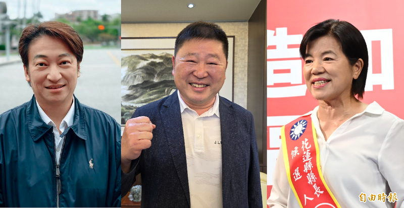 國民黨推出吉安鄉長游淑貞（右）參選花蓮縣長，面對議長張峻（中）、議員魏嘉賢等在地反對與本土實力派的夾擊。（本報合成，資料照）