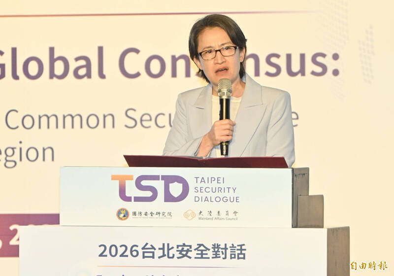 副總統蕭美琴於9月9日出席「2026台北安全對話」致詞表示，政府生產及採購的無人機，包括民用採購，都必須全面採用「非紅供應鏈」。（資料照）