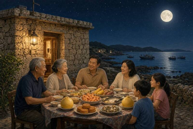 中秋佳節全家團聚，共度短暫的親子美好時光，往日場景已經變成回憶。（本報製圖）