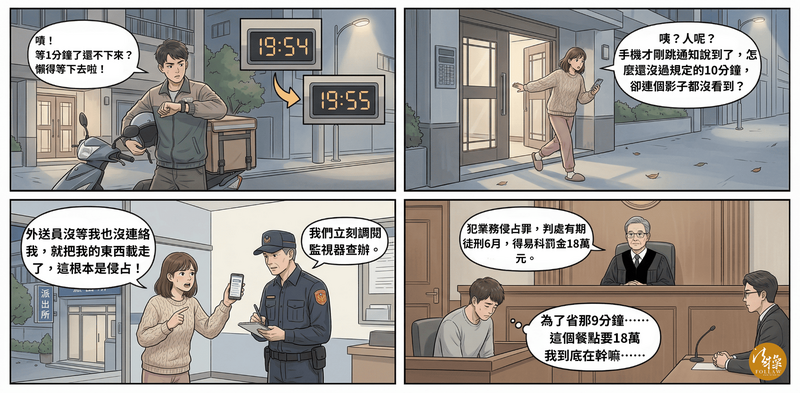 法操》【刑法小教室】外送員A走餐點被判6個月！什麼是業務侵占？