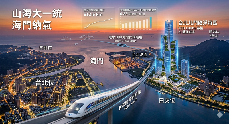 自由開講》台灣磁浮新幹線系列（三）：蔣萬安市長別鐵齒：台北市需要淡水與八里的「海門」