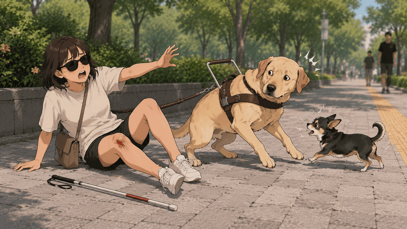 法操》【司想評論】未繫牽繩吉娃娃靠近導盲犬，致視障女受傷，飼主要負什麼責任？
