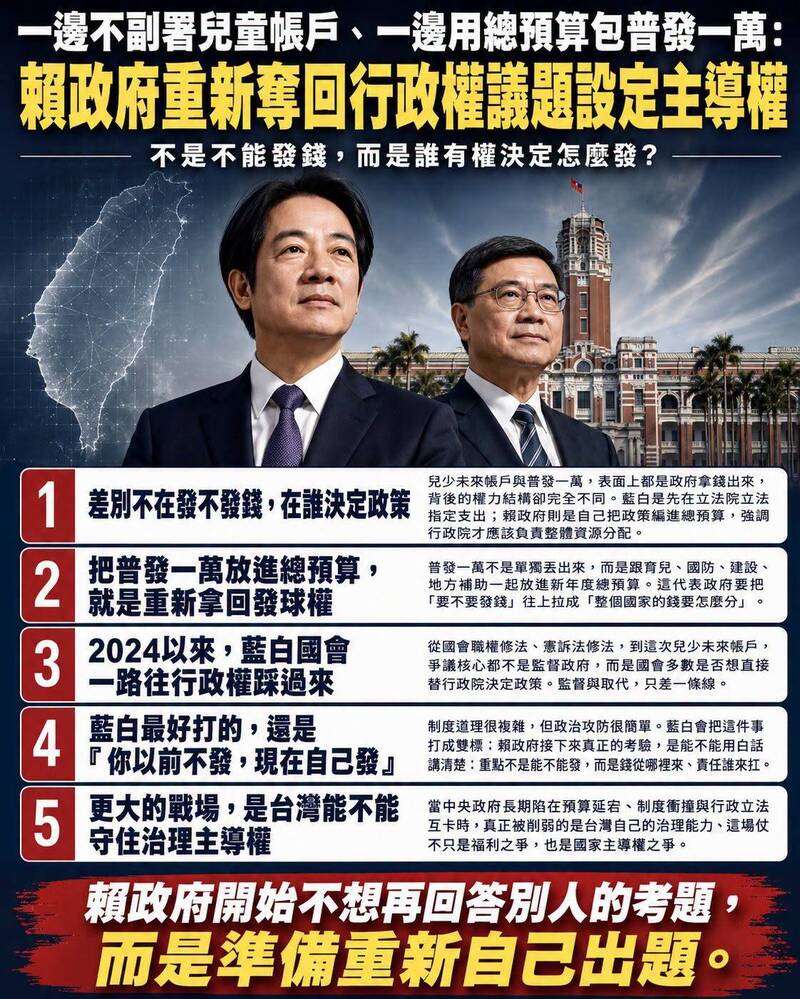 名家分享~林靖堂》賴政府重新奪回行政權議題設定主導權