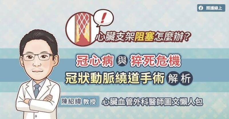 照護線上》心臟支架阻塞怎麼辦？冠心病與猝死危機，冠狀動脈繞道手術解析，心臟血管外科醫師圖文懶人包